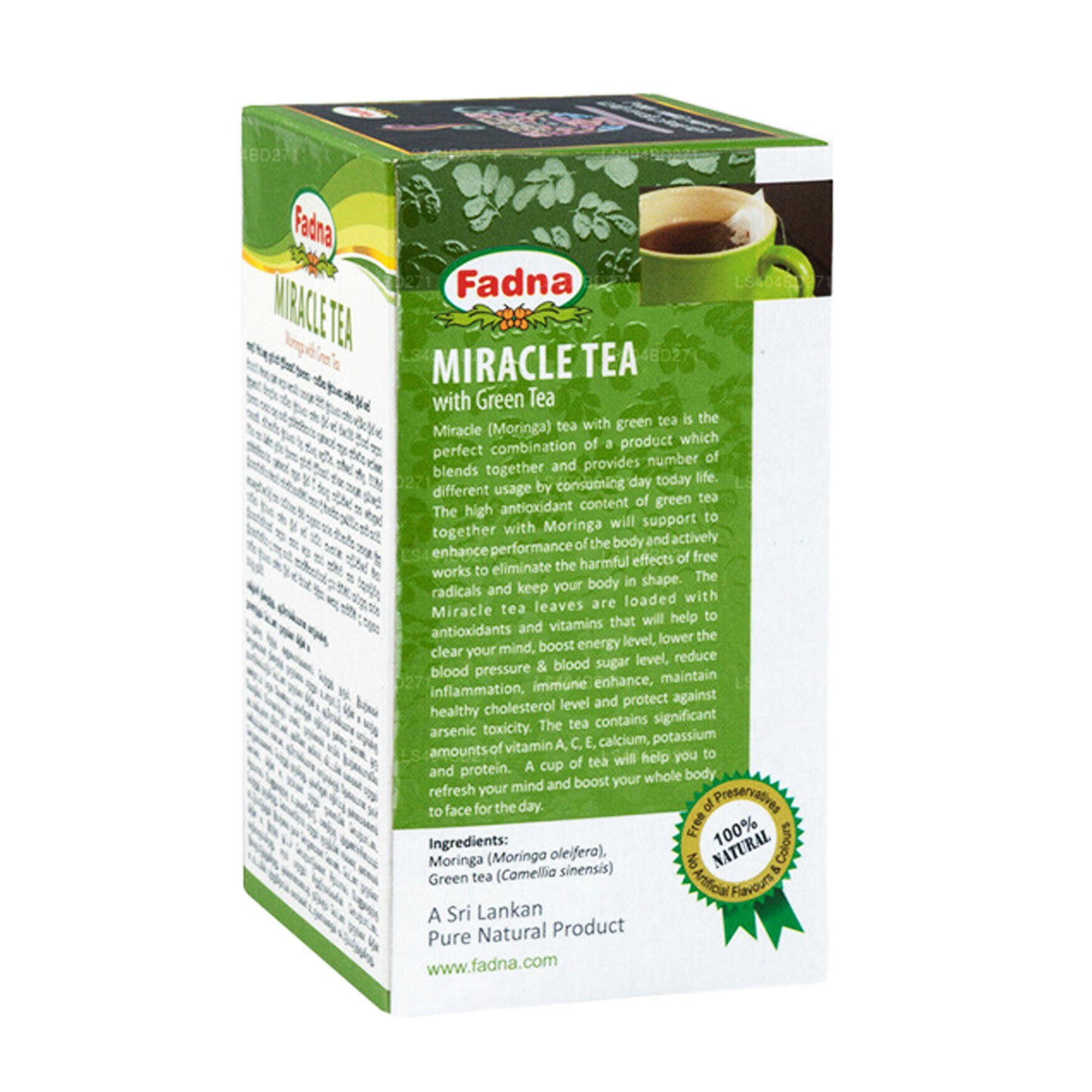 Fadna Miracle Tea Moringa met groene thee (40 g) 20 theezakjes