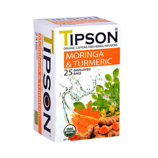 Tipson Tea biologische moringa en kurkuma (37,5 g)