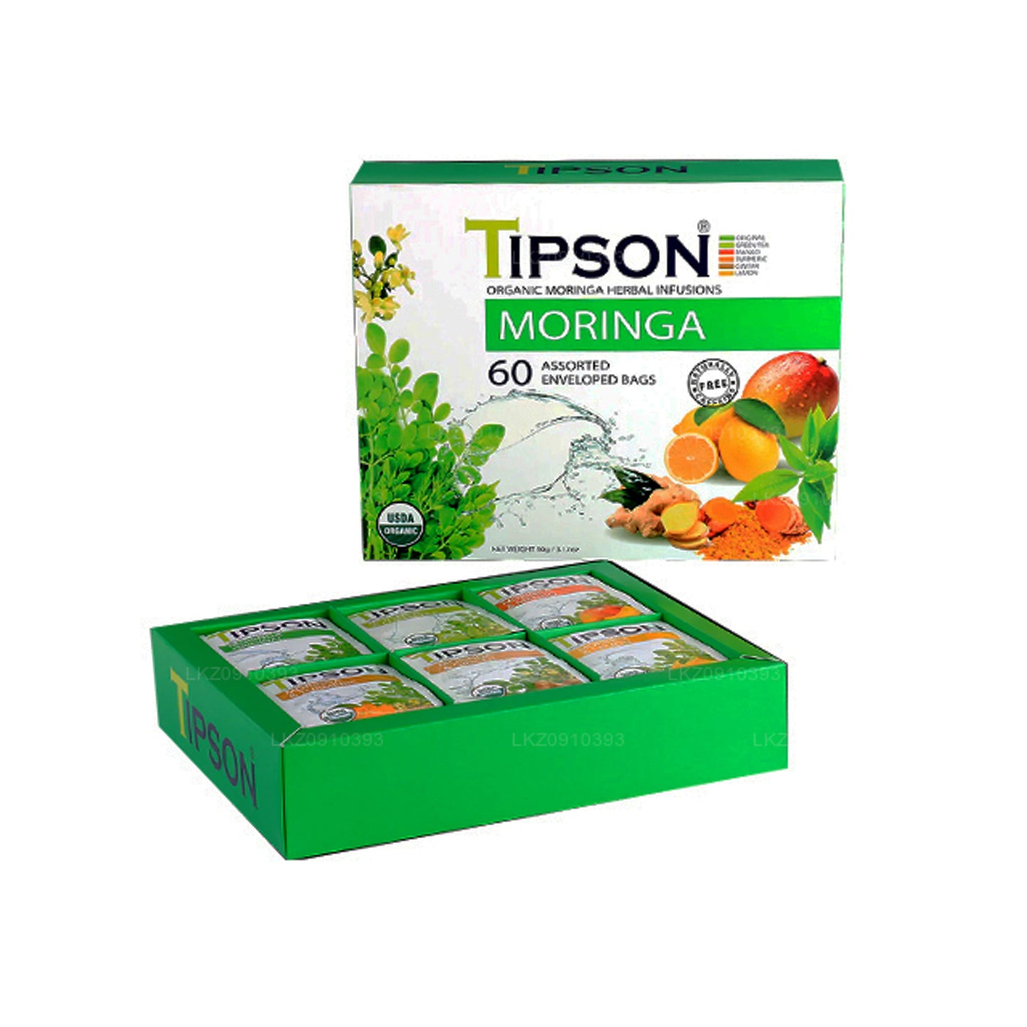 Tipson biologische Moringa geassorteerde thee (90 g)