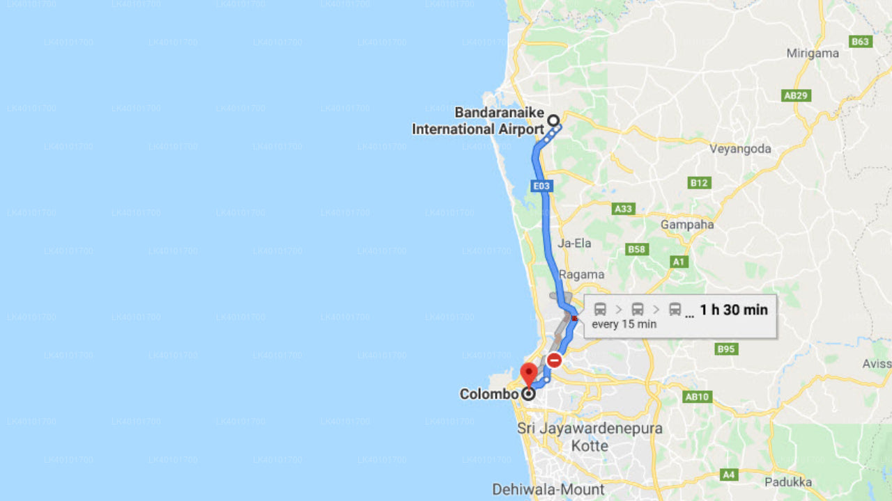 Privétransfer van de luchthaven van Colombo (CMB) naar de stad Colombo
