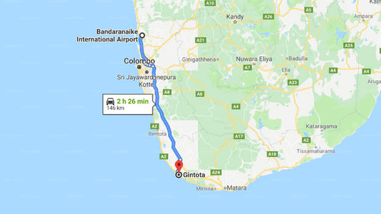 Colombo Airport (CMB) to Gintota City Private Transfer