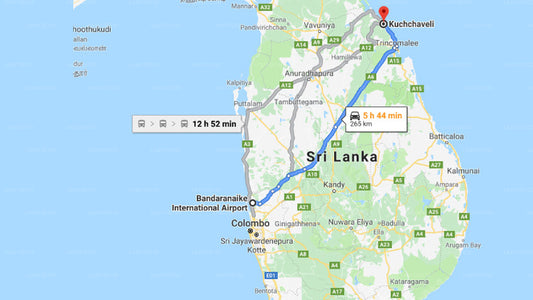 Colombo Airport (CMB) to Kuchchaveli City Private Transfer