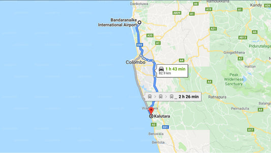 Transfer between Colombo Airport (CMB) and Gedara, Kalutara