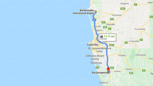 Transfer between Colombo Airport (CMB) and Uyanwatta Holiday Bungalow, Bandaragama