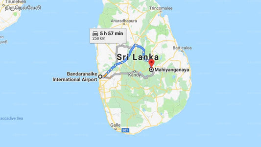 Transfer between Colombo Airport (CMB) and Themiya Sevena, Mahiyanganaya