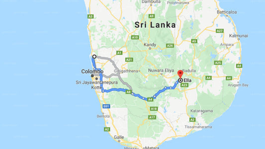 Transfer between Colombo Airport (CMB) and Ravana Heights, Ella