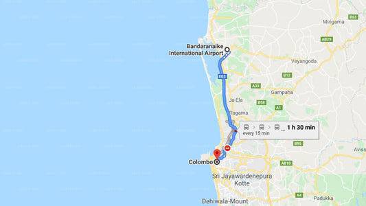 Transfer between Colombo Airport (CMB) and Zylan Luxury Villa, Colombo