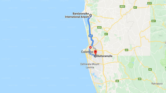 Transfer tussen Colombo Airport (CMB) en Waters Edge, Battaramulla