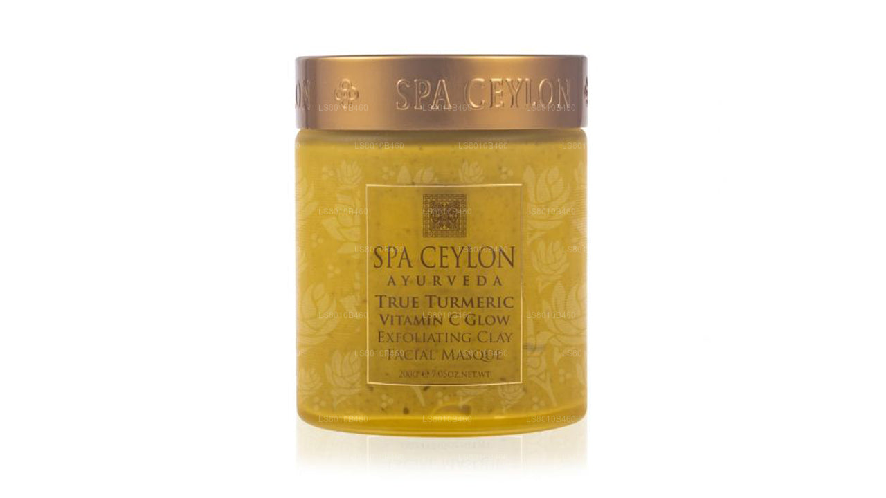Spa Ceylon True Turmeric - Vitamin C Glow - Exfoliërend gezichtsmasker met klei (200 g)