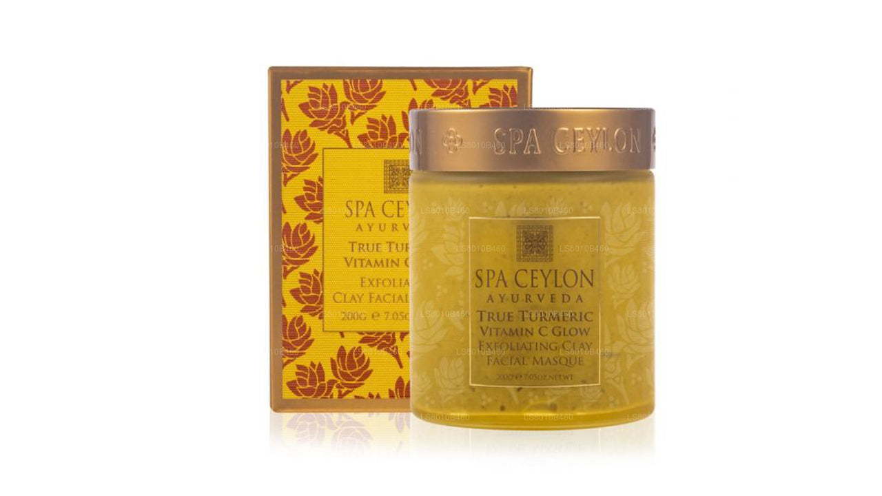 Spa Ceylon True Turmeric - Vitamin C Glow - Exfoliërend gezichtsmasker met klei (200 g)