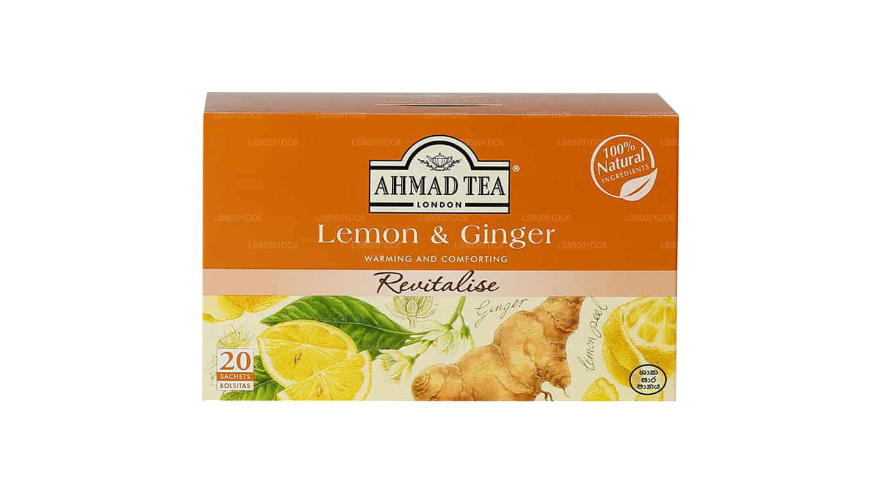 Ahmad Tea Lemon & Ginger 20 Foil Tea Bags (40g)