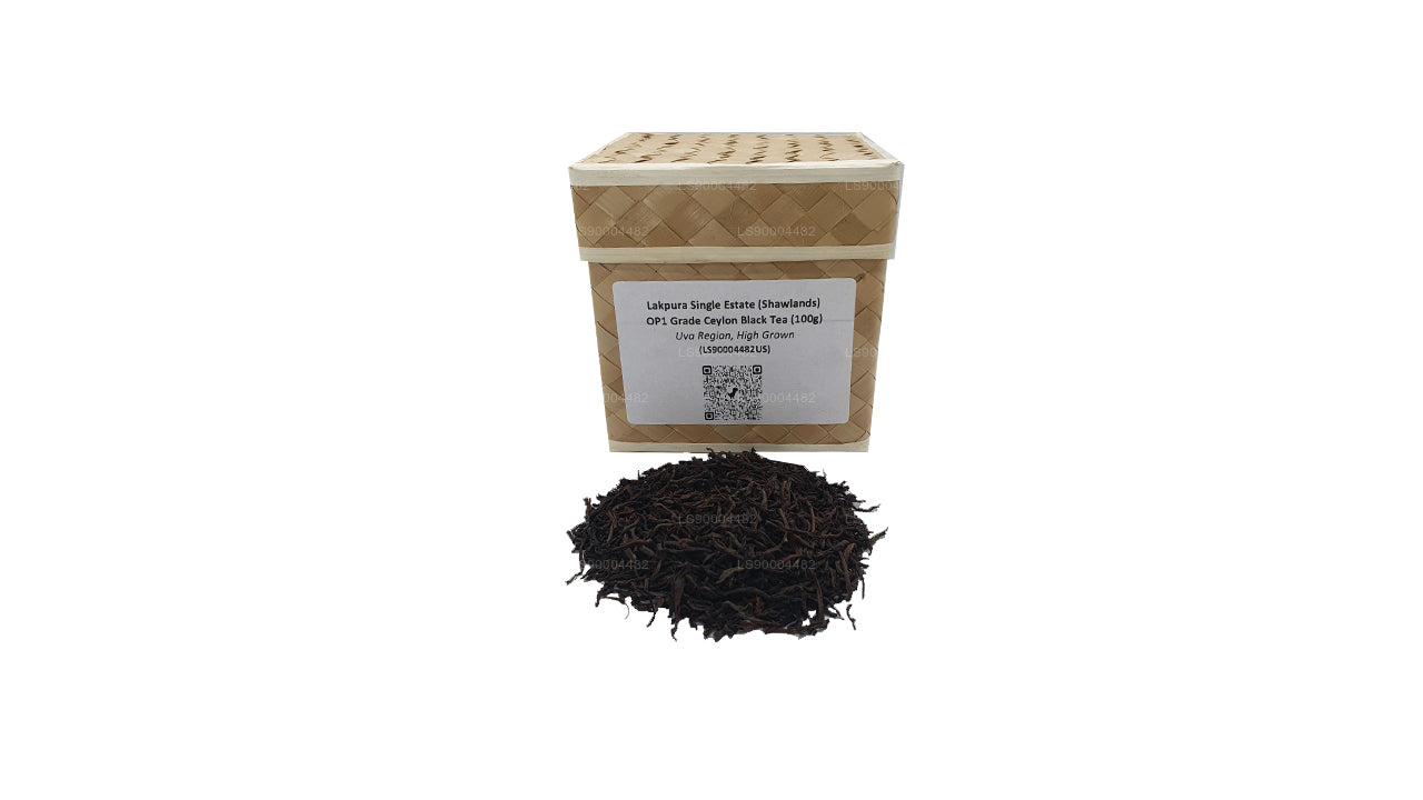 Lakpura Single Estate (Shawlands) OP1-kwaliteit Ceylon zwarte thee (100 g)