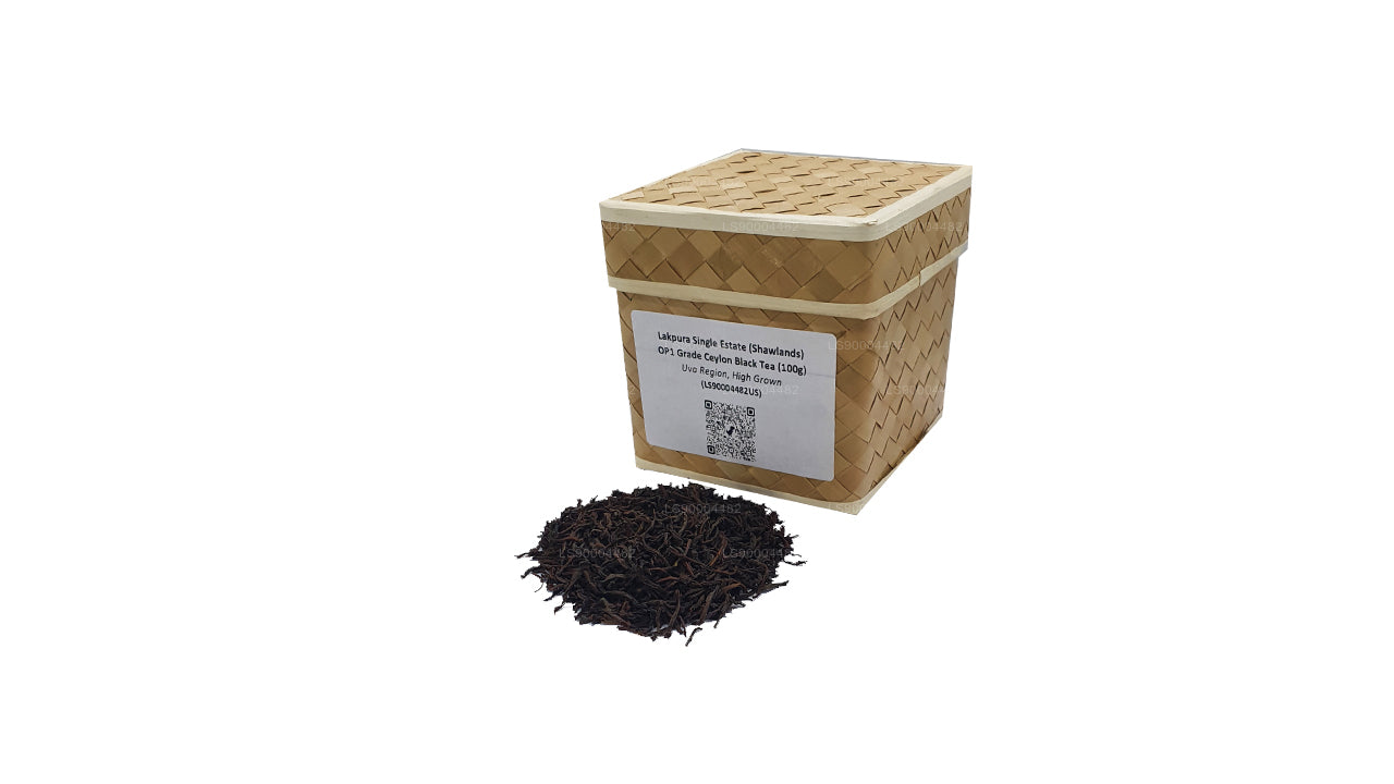 Lakpura Single Estate (Shawlands) OP1-kwaliteit Ceylon zwarte thee (100 g)