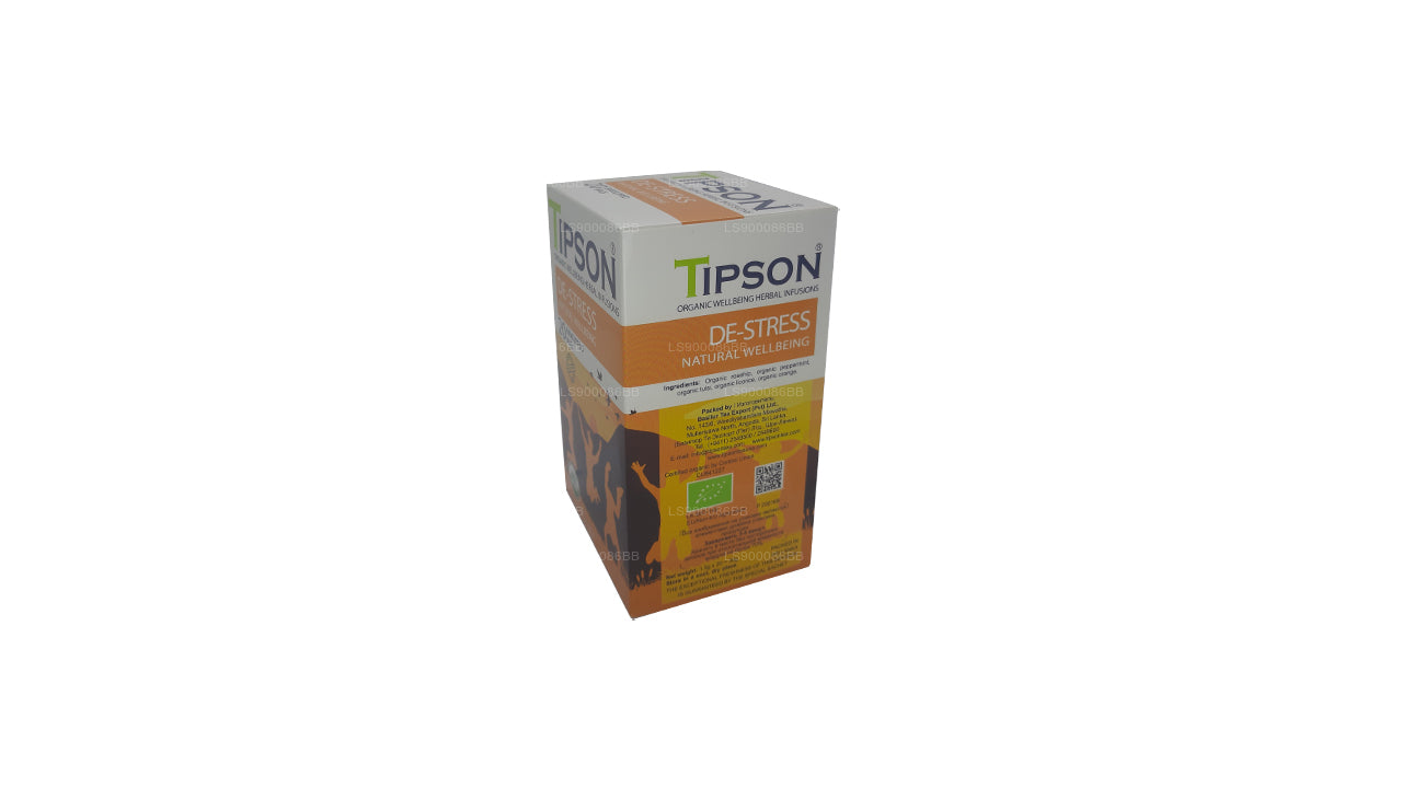 Tipson Tea Organic De-Stress Natural Wellbeing 20 enveloped tea bags (30g)