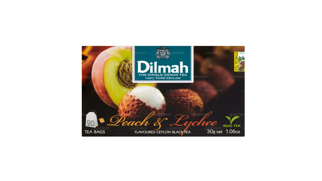 Dilmah thee met perzik- en lycheesmaak (30 g) 20 theezakjes