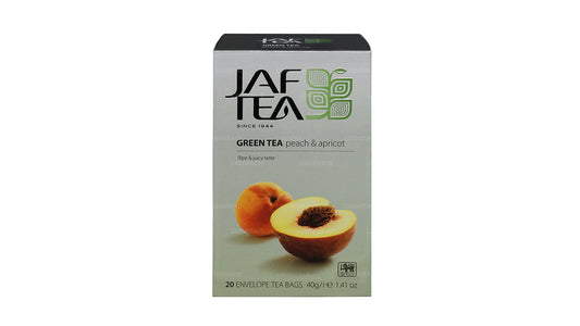 Jaf Tea Pure Green Collection Groene thee perzik en abrikoos (40 g) 20 theezakjes