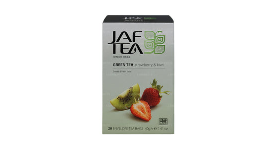 Jaf Tea Pure Green Collection Groene thee met aardbei en kiwi (40 g) 20 theezakjes