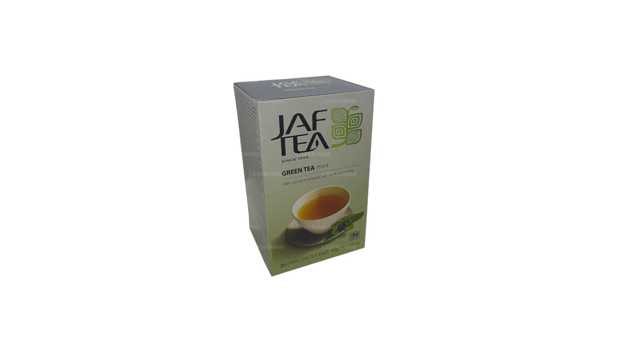 Jaf Tea Pure Green Collection Groene Thee Muntfolie Envelop theezakjes (40 g)