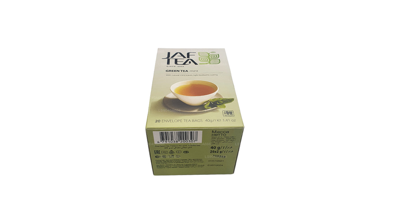 Jaf Tea Pure Green Collection Groene Thee Muntfolie Envelop theezakjes (40 g)