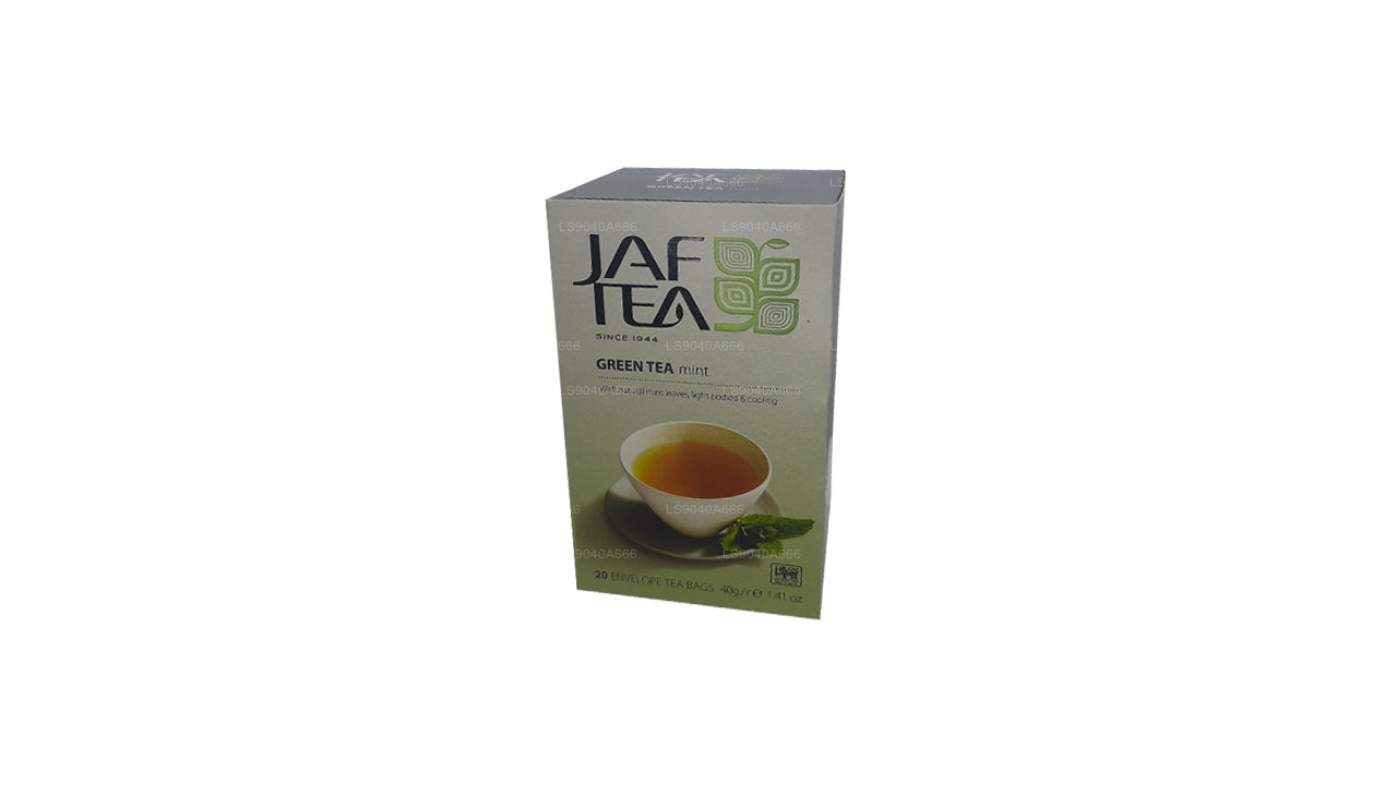 Jaf Tea Pure Green Collection Groene Thee Muntfolie Envelop theezakjes (40 g)