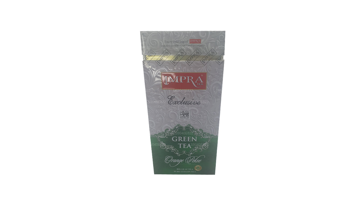 Impra Exclusive Big Leaf groene thee, oranje pekoe (200 g) Caddy