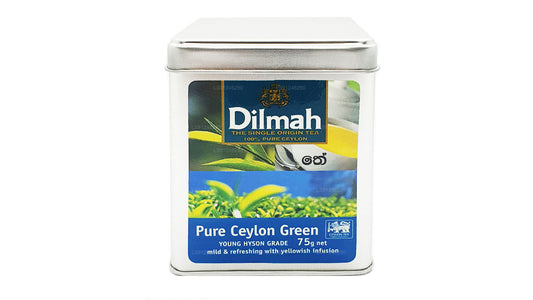 Dilmah Pure Ceylon groene thee (YOUNG HYSON GRADE) Losbladige thee (75 g) Caddy