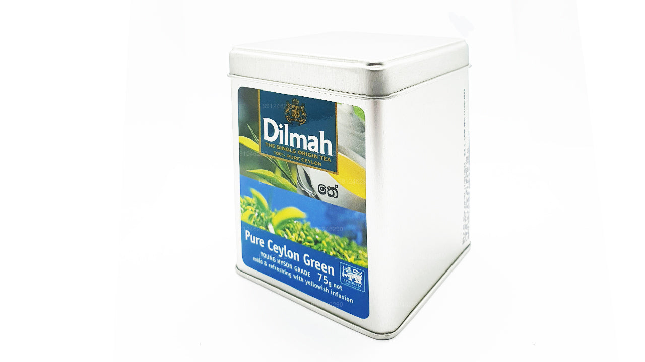 Dilmah Pure Ceylon groene thee (YOUNG HYSON GRADE) Losbladige thee (75 g) Caddy